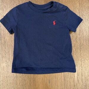 Ralph Lauren Navy Short Sleeve Baby Tee with Red Pony